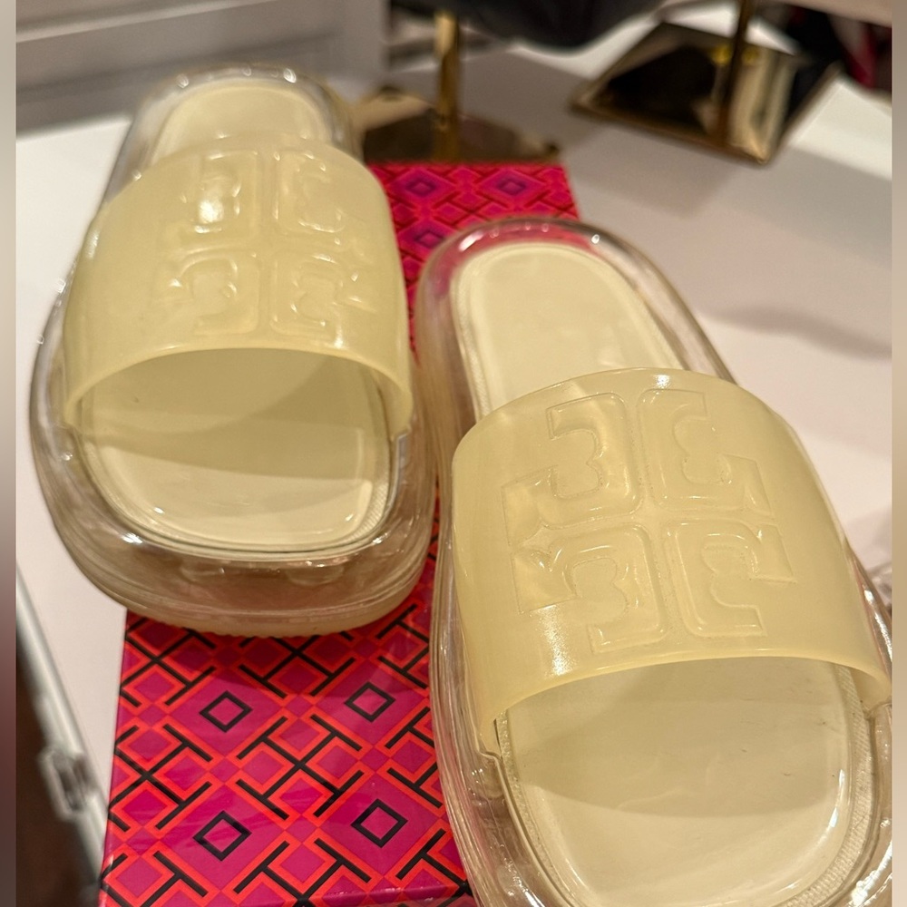 Tory Burch Ivory Bubble Slides
